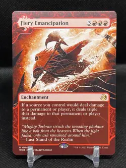 Fiery Emancipation ENCHANTING TALES BORDERLESS MTG Wilds of Eldraine 388 - Image 1