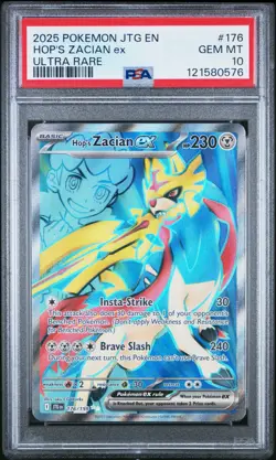 2025 POKEMON JTG EN-JOURNEY TOGETHER ULTRA RARE #176 HOP'S ZACIAN EX PSA 10 - Image 1