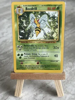 Pokemon TCG Beedrill 017/102 Base Set Regular (English) - LP(-)/MP(+) - Image 1