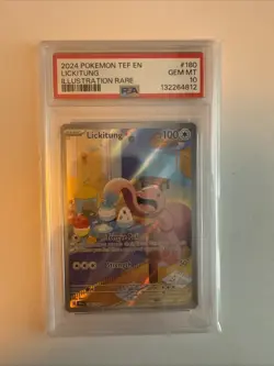 2024 Pokemon TEF EN Lickitung Illustration Rare #180 GEM MT PSA 10 - Image 1