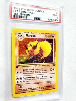 PSA 9 MINT FLAREON HOLO Rare 1st Edition 3/64 Grade Pokemon Jungle Vtg WOTC 1999 - Image 4