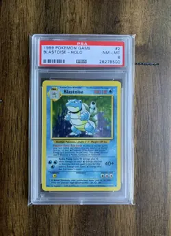 1999 POKEMON BASE SET UNLIMITED #2 BLASTOISE-HOLO PSA 8 - Image 1