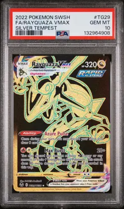 2022 POKEMON SWORD & SHIELD SILVER TEMPEST #TG29 FULL ART/RAYQUAZA VMAX PSA 10 - Image 1