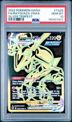 PSA 10 Rayquaza Vmax Full Art TG29/TG30 Silver Tempest Pokemon - Image 1