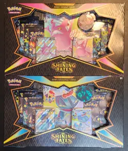 Pokemon TCG Shining Fates Premium Collection Shiny Dragapult VMAX & Crobat VMAX 820650808715 - Image 1