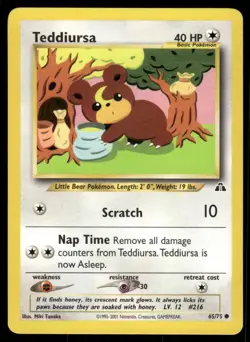 Teddiursa 2001 Neo Discovery Uncommon Pokemon Card 65/75 (EX) - Image 1