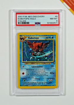 Pokemon PSA 8 Kabutops #6 Holo Neo Discovery 2001 Italian - Image 1