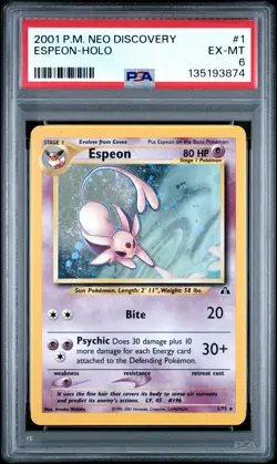 2001 POKEMON NEO DISCOVERY #1 ESPEON-HOLO PSA 6 - Image 1