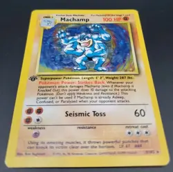 Pokemon TCG Base Set Machamp 008/102 Deck Exclusives Holo 1st Edition - Image 1