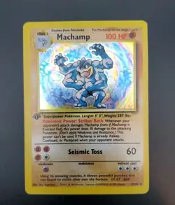 Pokemon TCG Base Set Machamp 008/102 Deck Exclusives Holo 1st Edition - Image 2