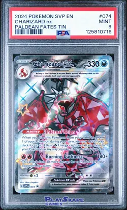 Pokemon Card PSA 9 Charizard ex SVP 074 Shiny Promo Paldean Fates Tin 2024 #1 - Image 1