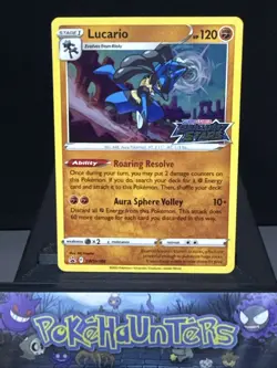 Pokemon Card Lucario SWSH186 Sword & Shield Black Star Promo Holo Near Mint - Image 1