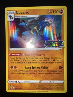 Lucario - SWSH186 - Pokemon Sword & Shield Promo PreRelease Holo Rare Card NM - Image 1