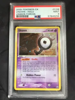 Pokemon Cards: EX Unseen Forces Rare Holo: Unown Y/28 PSA 9 - Image 1