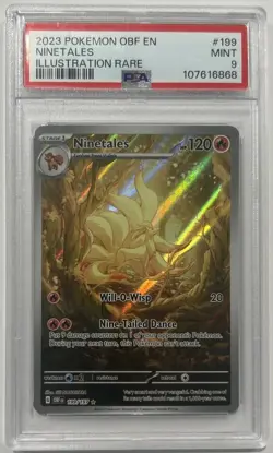 2023 Pokeemon OBF En Ninetales Illustration Rare PSA 9 #199 Pokemon Card - Image 1