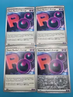 4x Team Rocket's Energy 182/182 Destined Rivals Pokemon Playset 1 RH & 3 Normal - Image 1