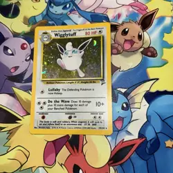 Pokemon TCG Wigglytuff Holo Rare Card 19/130 Base Set 2 Vintage WOTC - Image 1