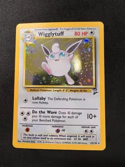 Wigglytuff 19/130 Holo Rare Fart SWIRL - Pokemon Base Set 2 - Vintage WOTC LP - Image 1
