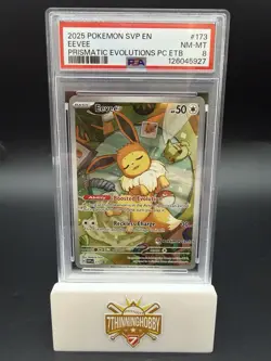 Eevee Promo SVP-173 Pokemon ETB Promo Prismatic Evolutions PSA 8 NM-MT Lot Of 2 - Image 1
