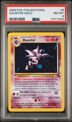 Pokemon 2000 Haunter 6/62 Holo Fossil Unlimited ITA - PSA 8 - Image 1