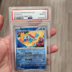 2024 Pokemon Mew EN Squirtle #007 151 5-pack Mini Tins - Image 3