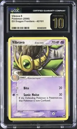 Vibrava #42 - Pokemon EX Dragon Frontiers 2006 - CGC Pristine 10 🌿🦟🌿🦟🌿 - Image 1