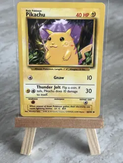 Pokemon TCG Pikachu 058/102 Base Set Regular (English) - LP(-)/MP(+) - Image 1