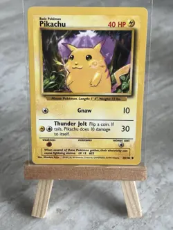 Pokemon TCG Pikachu 058/102 Base Set Regular (English) - LP(-)/MP(+) - Image 2
