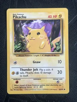 Pokemon TCG Pikachu 058/102 Base Set Regular (English) - LP(-)/MP(+) - Image 4