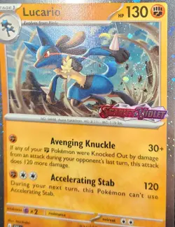 Pokemon TCG Lucario 114/198 Cosmos Holo Scarlet & Violet Stamped Promo NM/M - Image 3