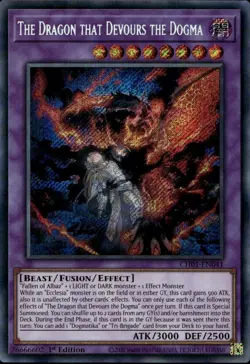 The Dragon that Devours the Dogma 1st Ed Secret Rare CH01-EN041 Yu-Gi-Oh! - Image 1