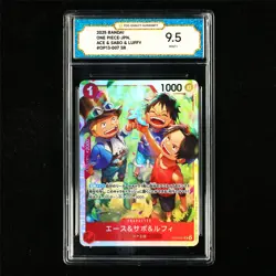 TQG 9.5 MINT+ 2025 One Piece JPN Ace&Sabo&Luffy OP13-007 SR - Image 2