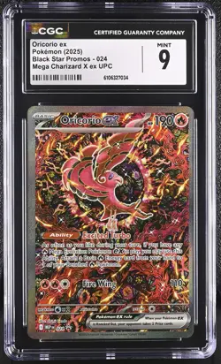 POKEMON 2025 Mega Charizard X Ex UPC Promo #024 ORICORIO Ex ⭐CGC 9 MINT⭐ - Image 1
