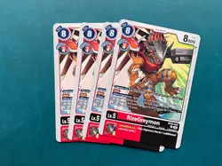 RizeGreymon BT22-012 Playset Cyber Eden Digimon Card Game x4 - Image 1