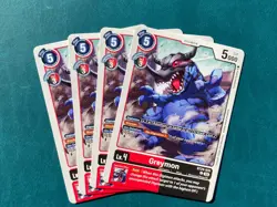 Greymon BT24-010 Playset Time Stranger Digimon Card Game x4 - Image 1