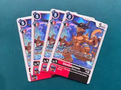 GeoGreymon BT23-010 Playset Hackers' Slumber Digimon Card Game x4 - Image 1