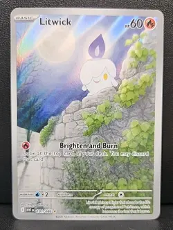 Pokemon TCG SV White Flare Litwick Illustration Rare Card #101/86 - Image 1