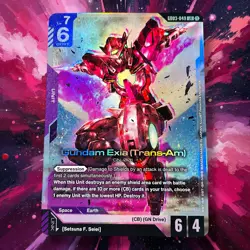 Gundam Exia Trans Am LR GD03-049 Foil Steel Requiem Gundam Card Game English NM - Image 1