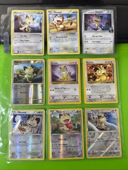 Pokemon Binder Collection Meowth Cards WOTC XY Platinum - Image 1