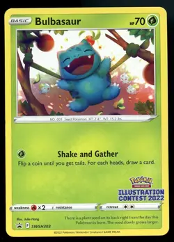 Bulbasaur Illustration Contest 2022 Pokemon Promo Card SWSH303 English - Image 1