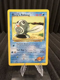 Misty's Poliwag 87/132 - Gym Heroes Unlimited Edition - WOTC Pokemon Card LP - Image 1