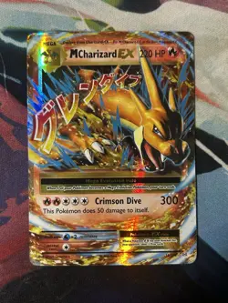 Pokemon TCG Mega-Charizard-EX Holo Rare Card Evolutions 13/108 Damaged - Image 1