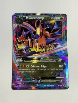 Pokemon Mega Garchomp EX TCG Black Star Promo Card XY168 Very Lightly Played - Image 1
