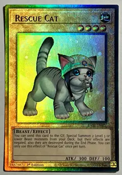 Rescue Cat RA02-EN001 (NM) Ultimate Rare 1st Edition YuGiOh! TCG Card - Image 1