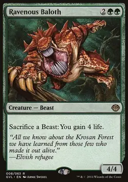 MTG Magic the Gathering Ravenous Baloth (8/67) DDA, Garruk vs. Liliana LP - Image 1