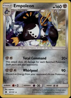 2x (SM06-081) Empoleon (Rare Holo) Pokemon Forbidden Light Card # 81 - Image 1