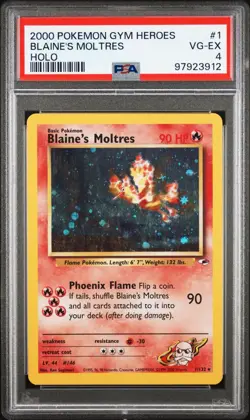 Blaine’s Moltres 1/132 Holo PSA 4 2000 Pokemon Gym Heroes - Image 1