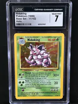Pokemon TCG Nidoking Base Set 11/102 Holo Rare CGC 7 - Image 1
