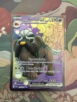 Pokemon TCG Arven's Mabosstiff EX 218/182, Destined Rivals, Near Mint Condition - Image 1