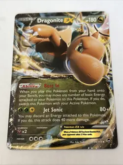 Dragonite EX Ultra Rare Holo XY - Furious Fists 74/111 LP Pokemon TCG - Image 1
